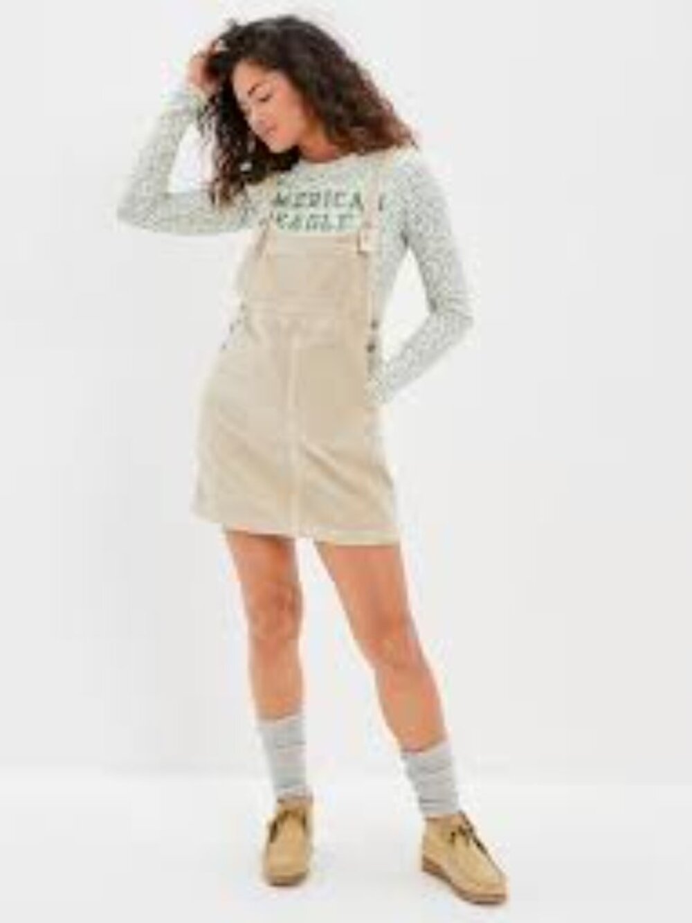 American Eagle Corduroy Overall Mini Dress Size S